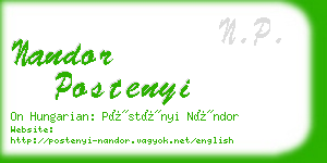 nandor postenyi business card